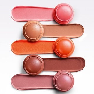Armani Beauty Dolci Blush collection with cream-to-powder textures in pink, nude, coral and plum shades.