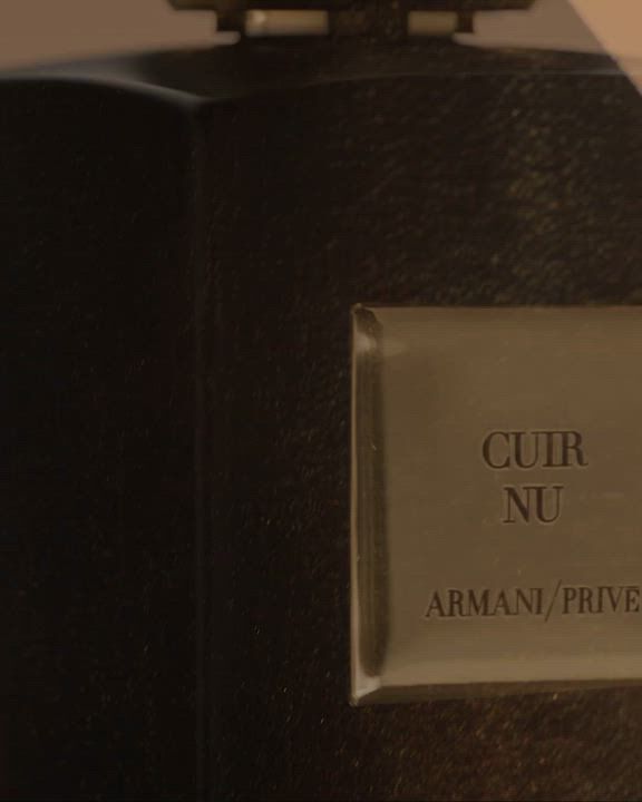 Video displaying different ingredients, fragrance bottles and cinematic silhouettes of Armani/Prive ambery fragrances.
