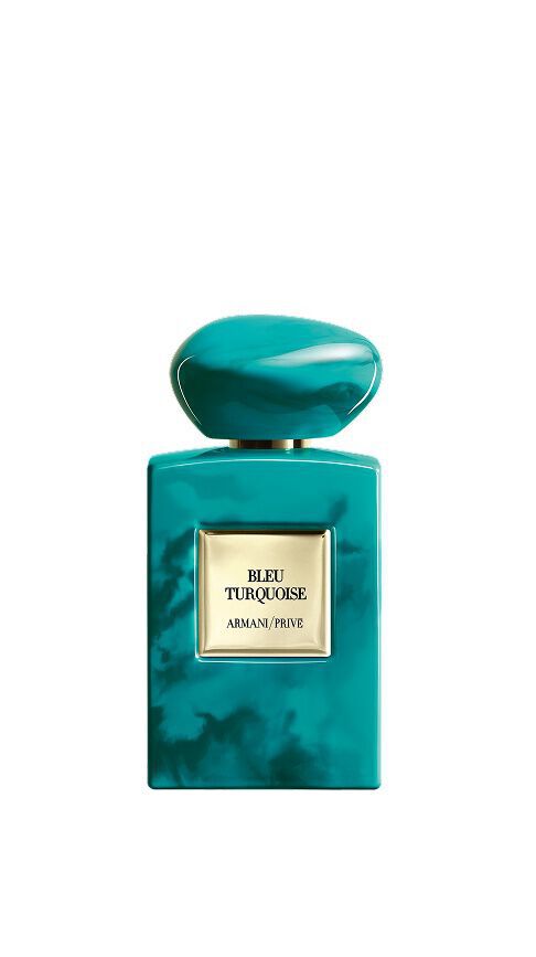 Bottle of Armani/Prive Bleu Turquoise fragrance.