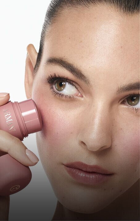 Armani Blush cream-to-powder blush showcasing the Dolci Makeup soft-touch stick design