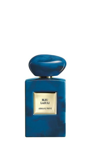 Bottle of Armani/Prive Bleu Lazuli fragrance.