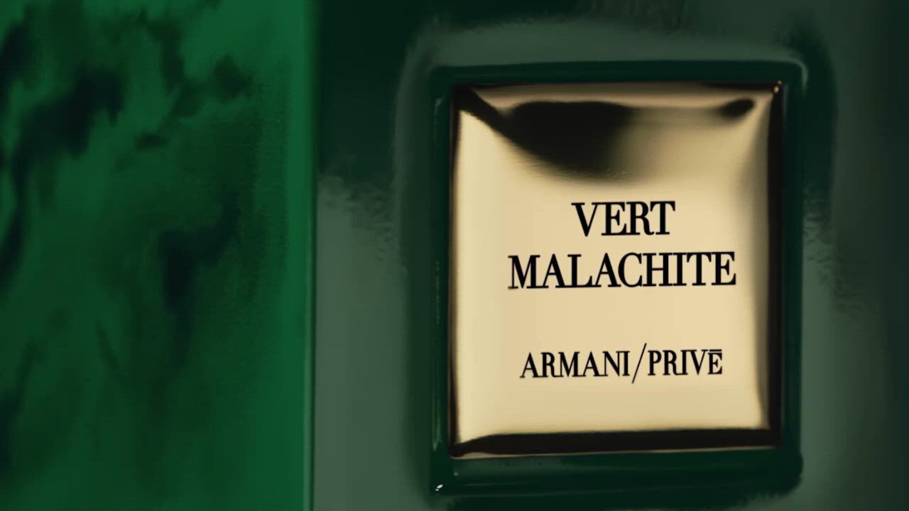 Video showcasing the bottle, ingredients and cinematic silhouettes of Armani/Prive Vert Malachite fragrance.