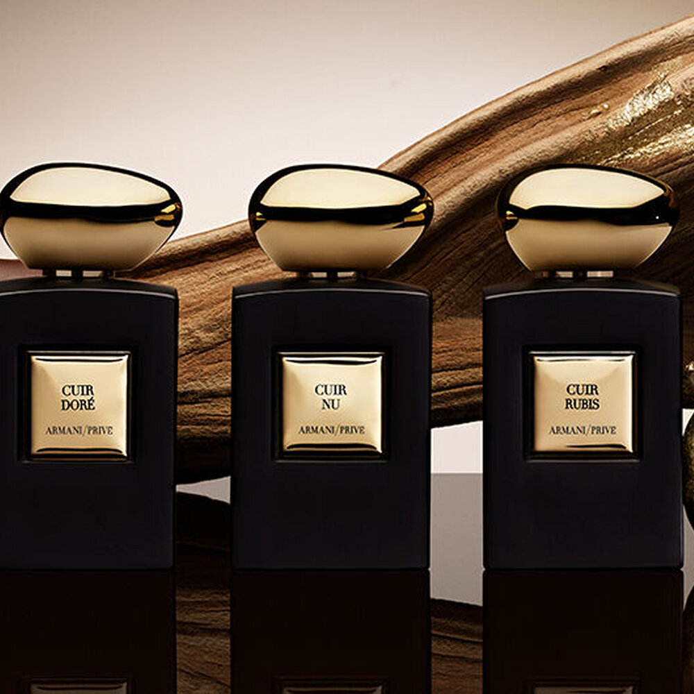 Armani/Prive Cuir Collection with Cuir Dore, Cuir Rubis and Cuir Nu.