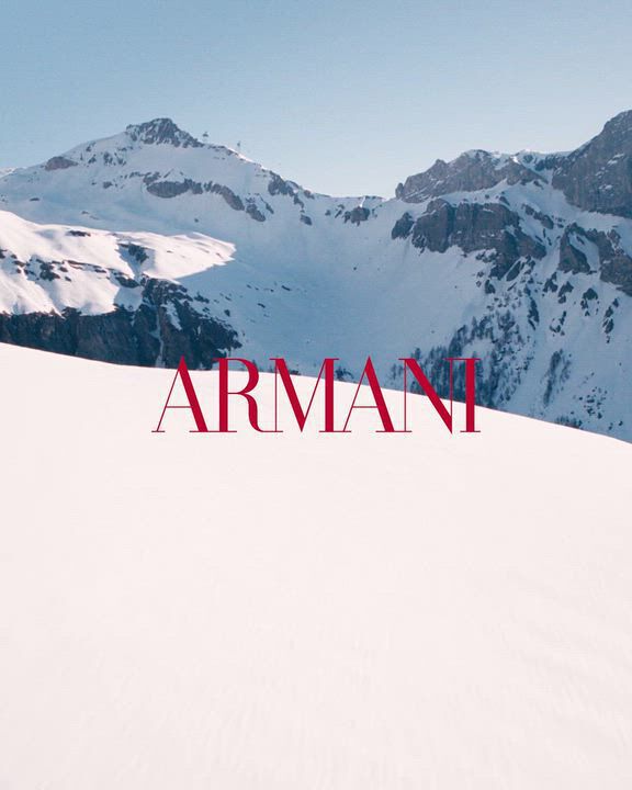 Snow-covered Italian Alps for the Armani beauty Holiday 2026 winter glamour campaign.