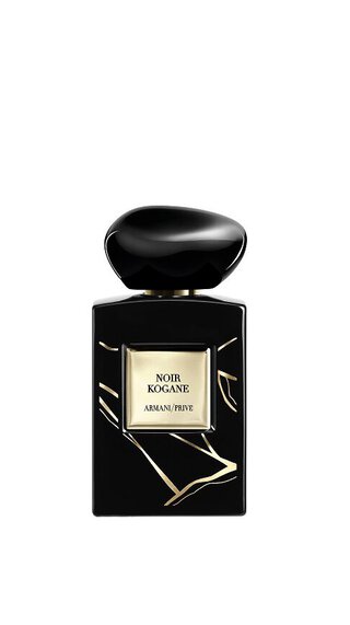 Bottle of Armani/Prive Noir Kogane fragrance.