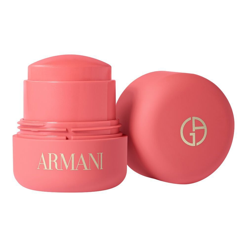 Giorgio Armani Blush Dolci Makeup cream-to-powder blush stick with open packaging.