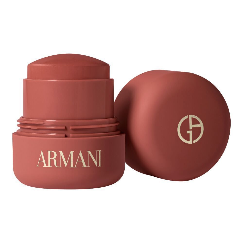 Giorgio Armani Blush Dolci Makeup cream-to-powder blush stick with open packaging.