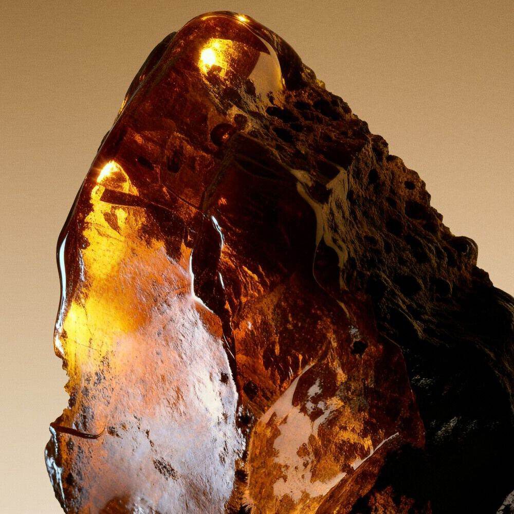 Golden amber resin inspired by the deep trail of Cuir Dore.