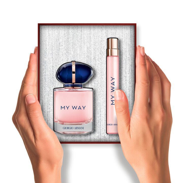 My Way Eau de Parfum  50ml fragrance and a 10ml fragrance set inside a gift box.