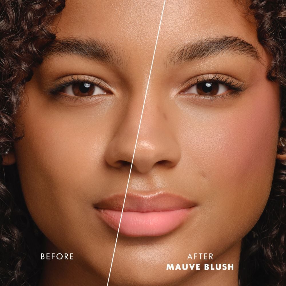 Before and after results of Giorgio Armani Blush Dolci Makeup cream-to-powder blush