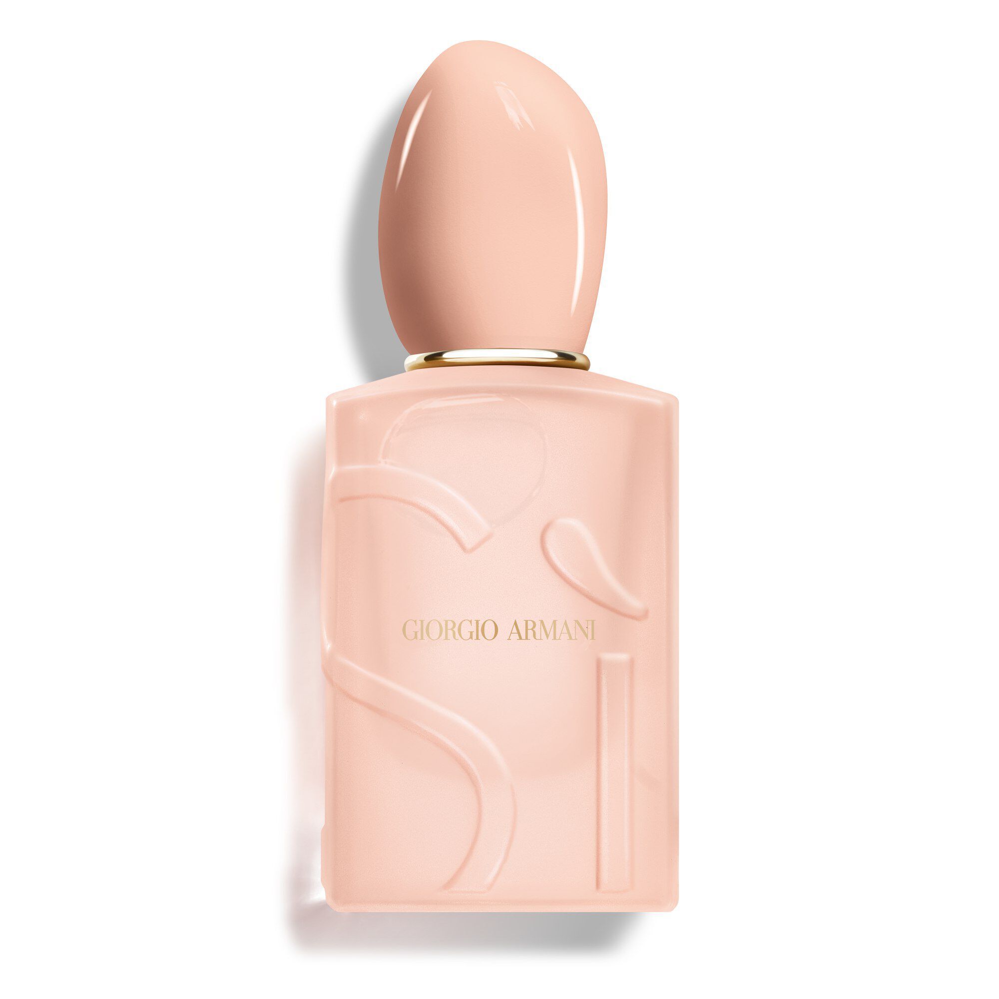 Giorgio Armani Si Nude Bloom perfume bottle on a white background.