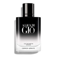 Giorgio Armani Acqua Di Gio Eau de Parfum Intense bottle. A sleek black gradient design.